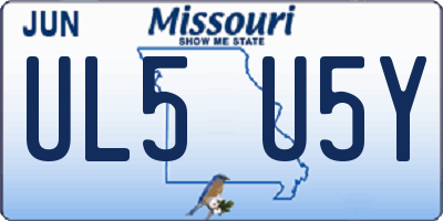 MO license plate UL5U5Y