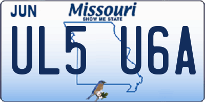 MO license plate UL5U6A