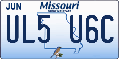 MO license plate UL5U6C