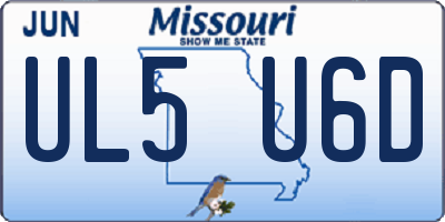 MO license plate UL5U6D