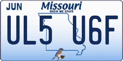 MO license plate UL5U6F