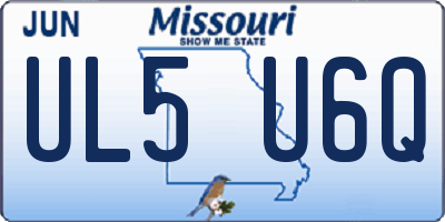MO license plate UL5U6Q