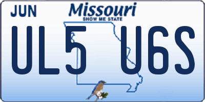 MO license plate UL5U6S
