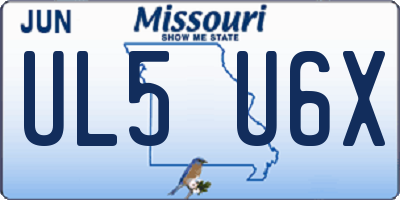 MO license plate UL5U6X