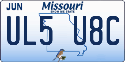 MO license plate UL5U8C