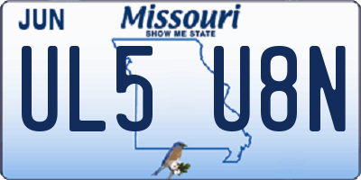 MO license plate UL5U8N