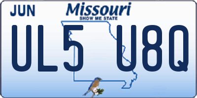 MO license plate UL5U8Q