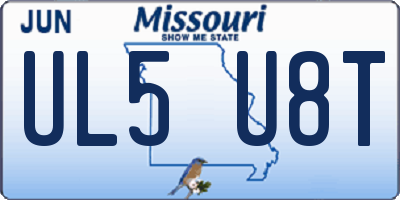 MO license plate UL5U8T