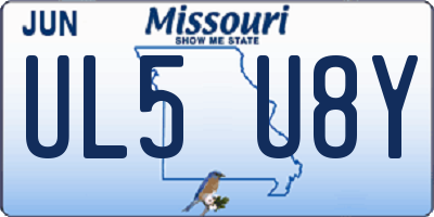 MO license plate UL5U8Y