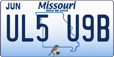 MO license plate UL5U9B