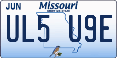 MO license plate UL5U9E