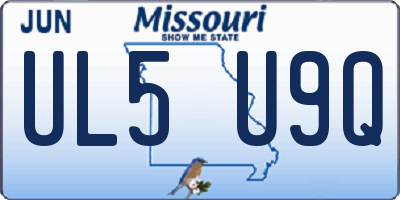 MO license plate UL5U9Q
