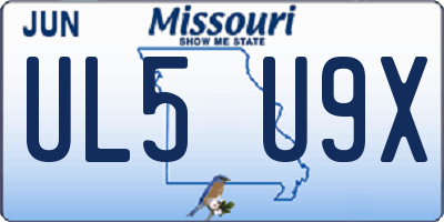 MO license plate UL5U9X
