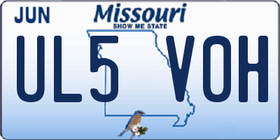 MO license plate UL5V0H