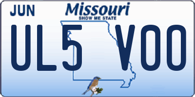 MO license plate UL5V0O