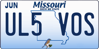 MO license plate UL5V0S