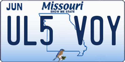 MO license plate UL5V0Y
