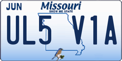 MO license plate UL5V1A