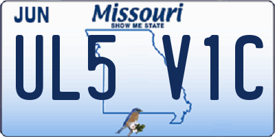 MO license plate UL5V1C