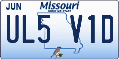 MO license plate UL5V1D