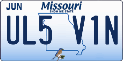 MO license plate UL5V1N