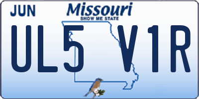 MO license plate UL5V1R