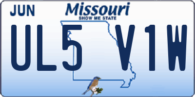 MO license plate UL5V1W