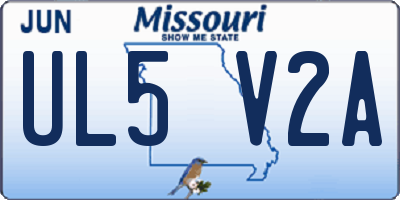 MO license plate UL5V2A