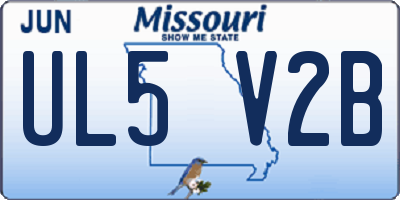 MO license plate UL5V2B