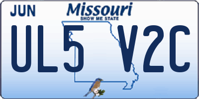 MO license plate UL5V2C