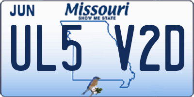 MO license plate UL5V2D
