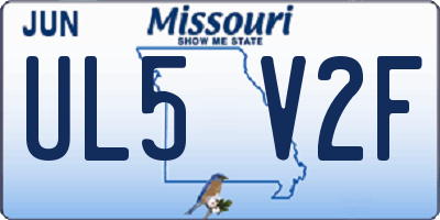 MO license plate UL5V2F