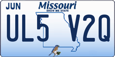 MO license plate UL5V2Q
