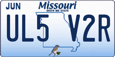 MO license plate UL5V2R
