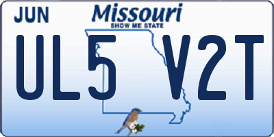 MO license plate UL5V2T