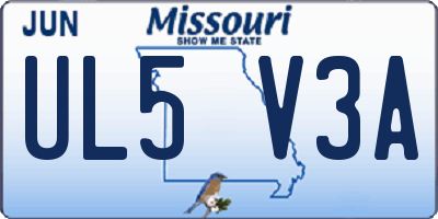 MO license plate UL5V3A