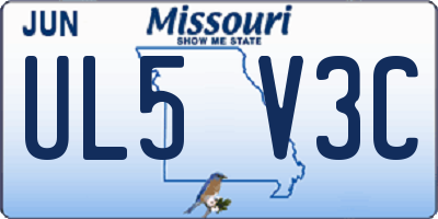MO license plate UL5V3C