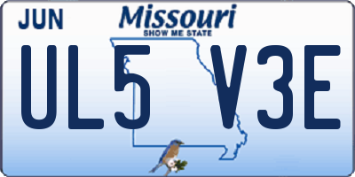 MO license plate UL5V3E