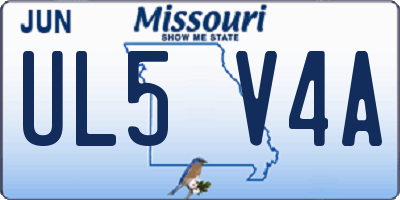 MO license plate UL5V4A