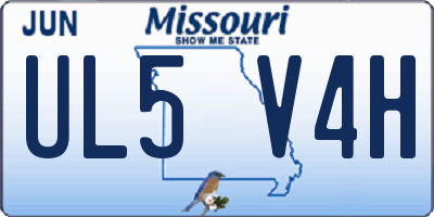MO license plate UL5V4H