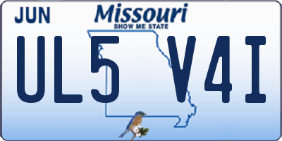 MO license plate UL5V4I