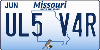 MO license plate UL5V4R