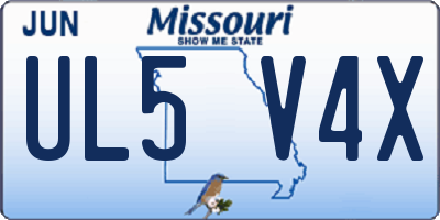 MO license plate UL5V4X