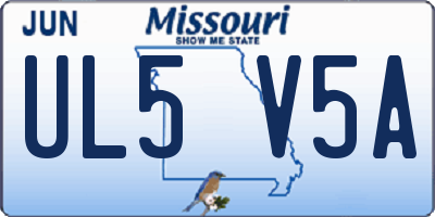 MO license plate UL5V5A