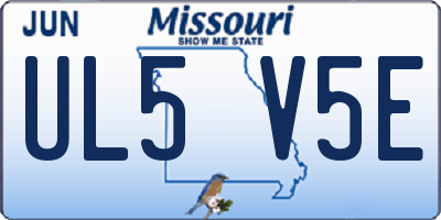 MO license plate UL5V5E