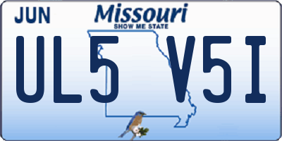 MO license plate UL5V5I
