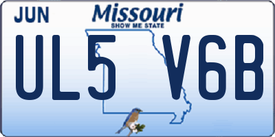 MO license plate UL5V6B