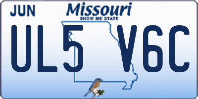 MO license plate UL5V6C