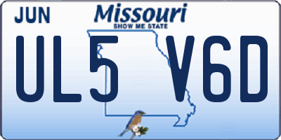 MO license plate UL5V6D