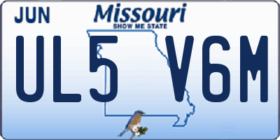 MO license plate UL5V6M
